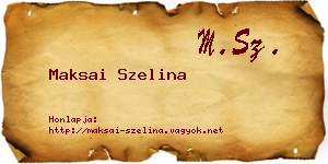 Maksai Szelina névjegykártya
